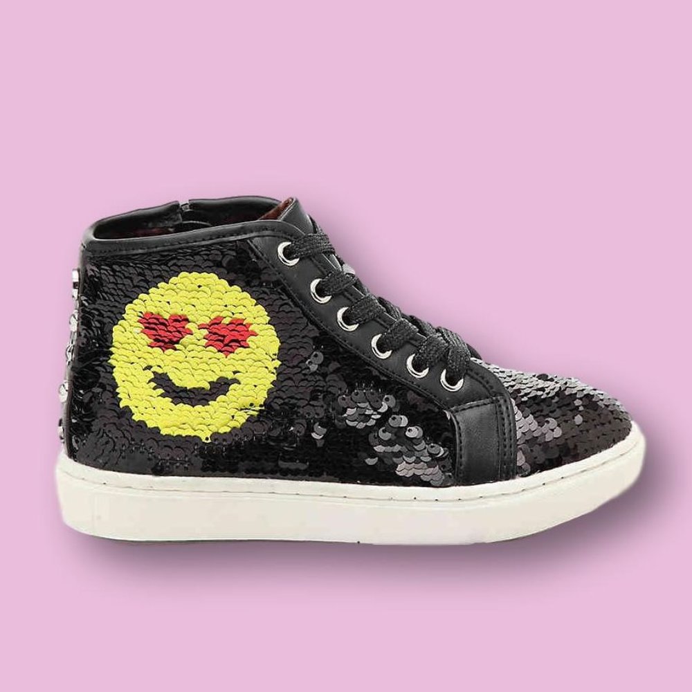 Steve Madden Kids High-Top Sequen Emoji Sneakers